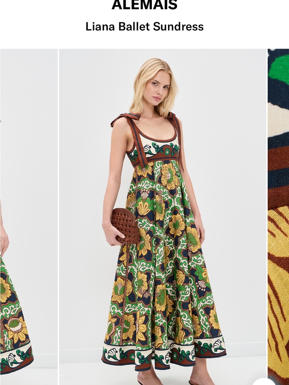 Alemais Green and Gold Floral Liana Maxi Sundress